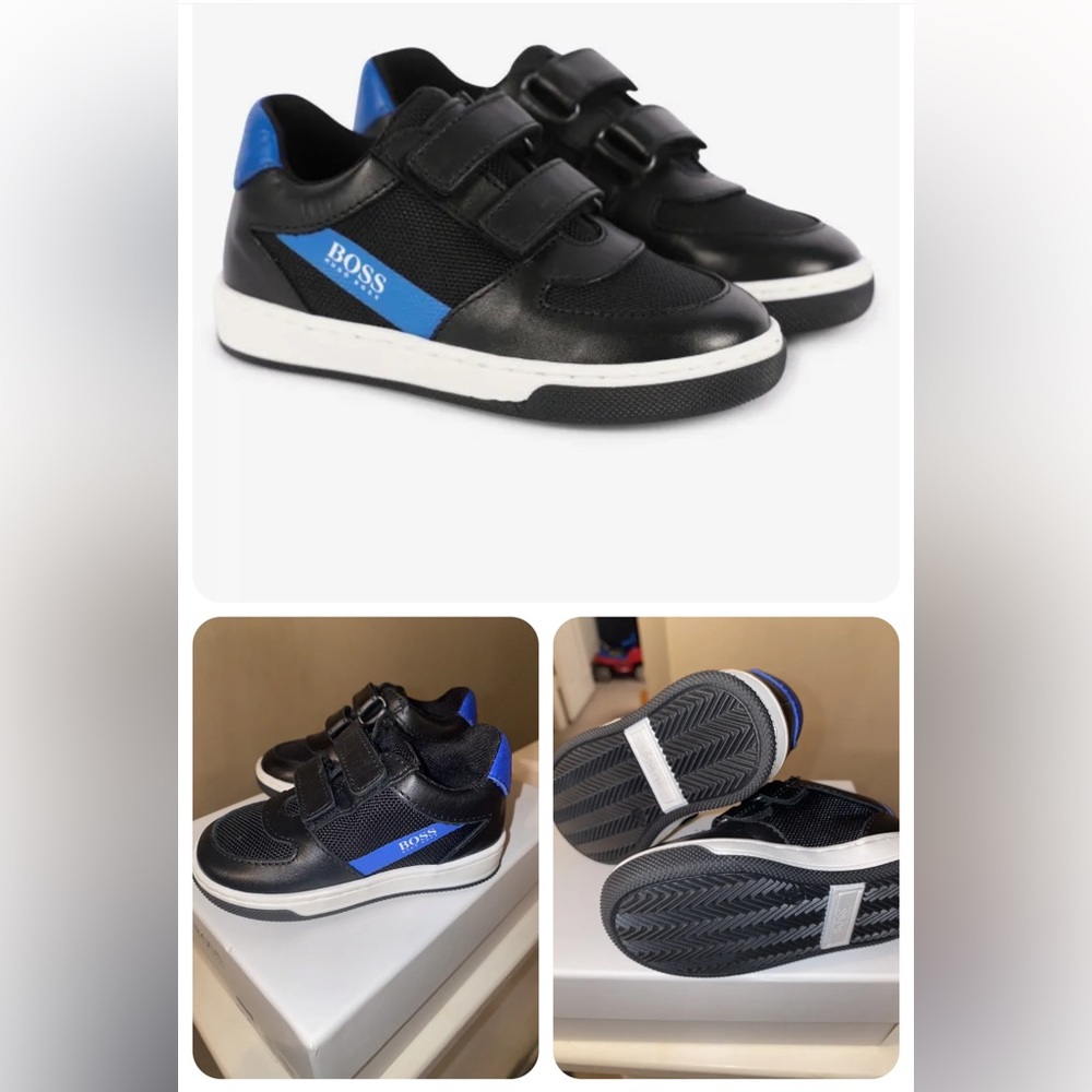 Baby Boy Hugo Boss Logo Stripe Sneakers Sz 20 (4C)